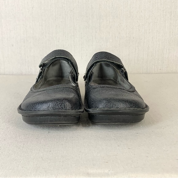 Alegria Belle Black Swirl BEL-521 Embossed Leather Mary Jane Flats - Size 7-7.5 - Picture 4 of 14
